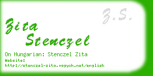 zita stenczel business card